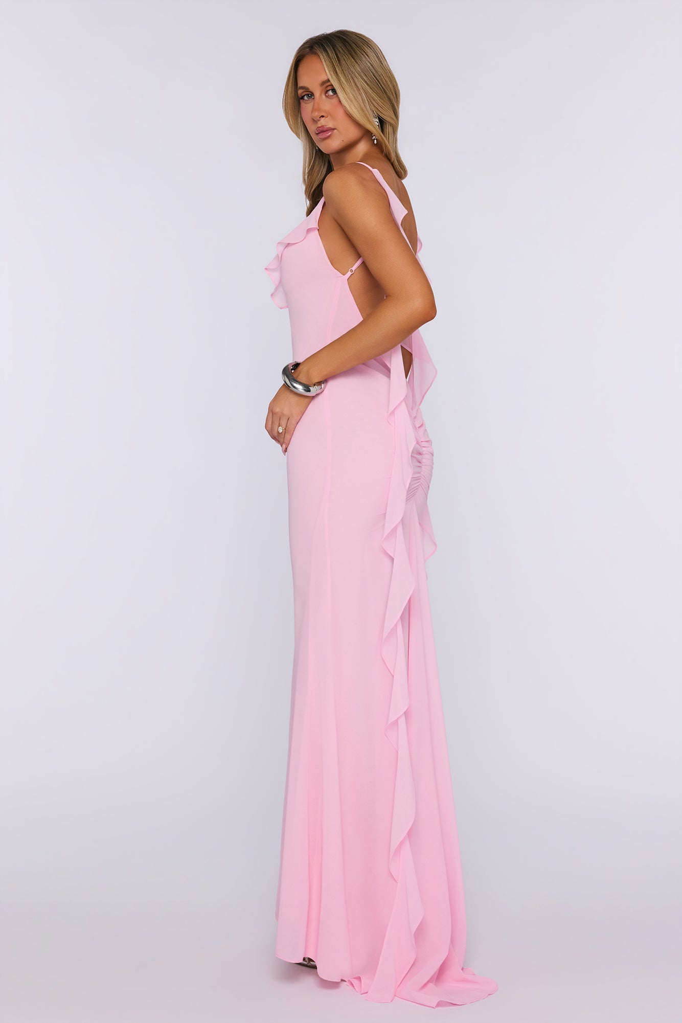 Pop Of Drama Maxi Dress Light Pink