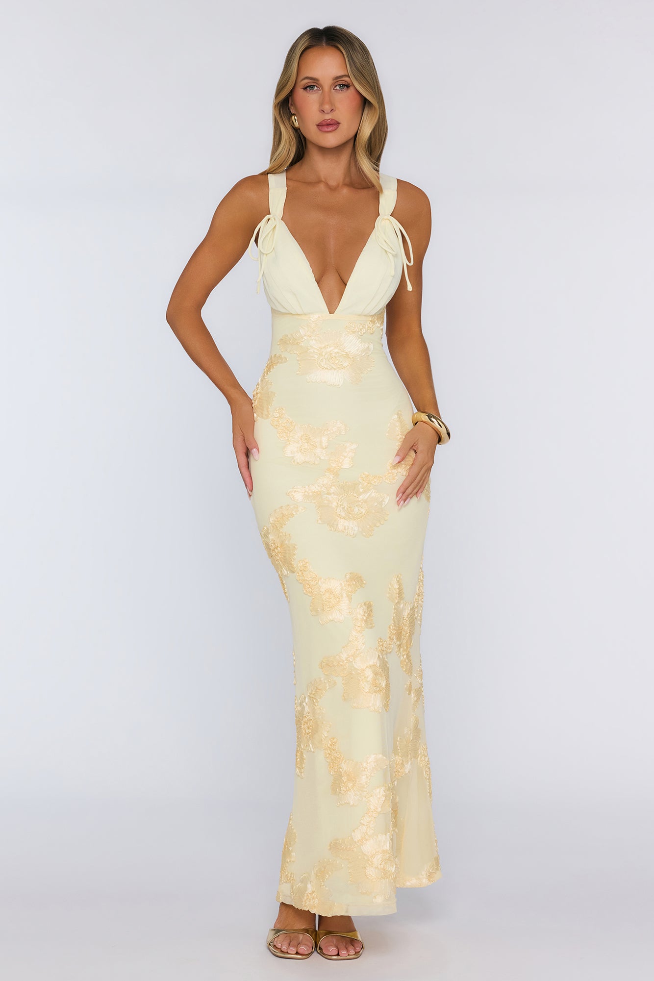 Effortless All Day Mesh Maxi Dress Yellow