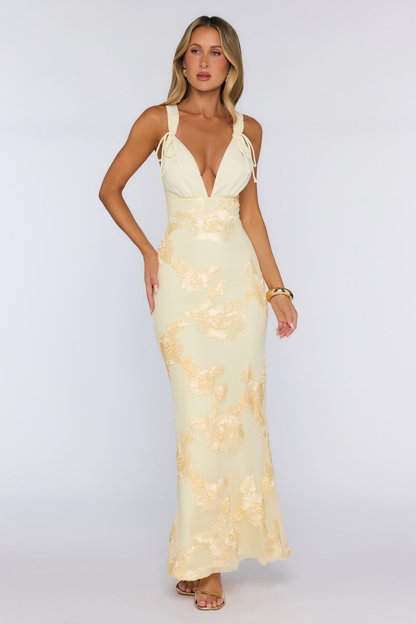 Effortless All Day Mesh Maxi Dress Yellow