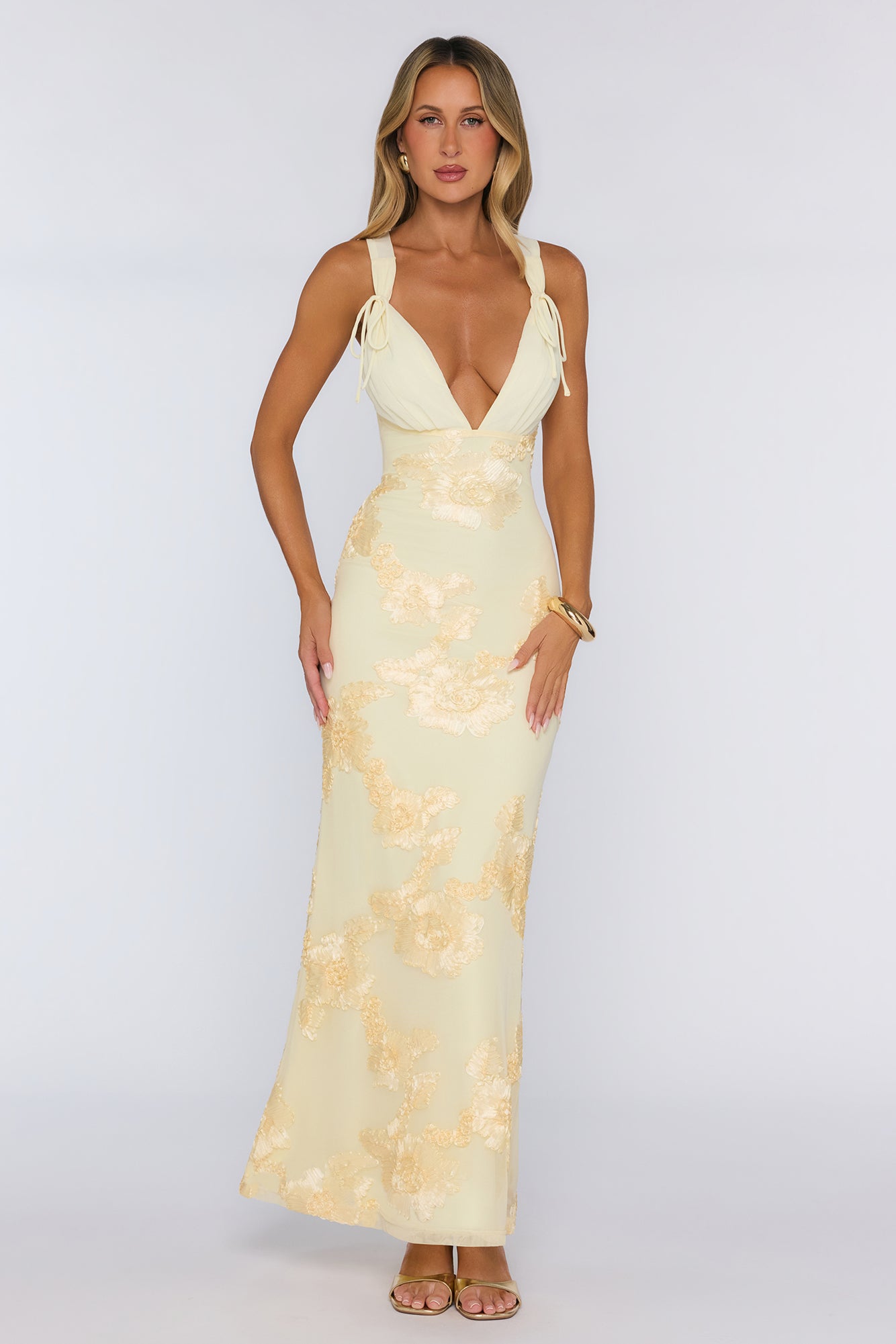 Effortless All Day Mesh Maxi Dress Yellow