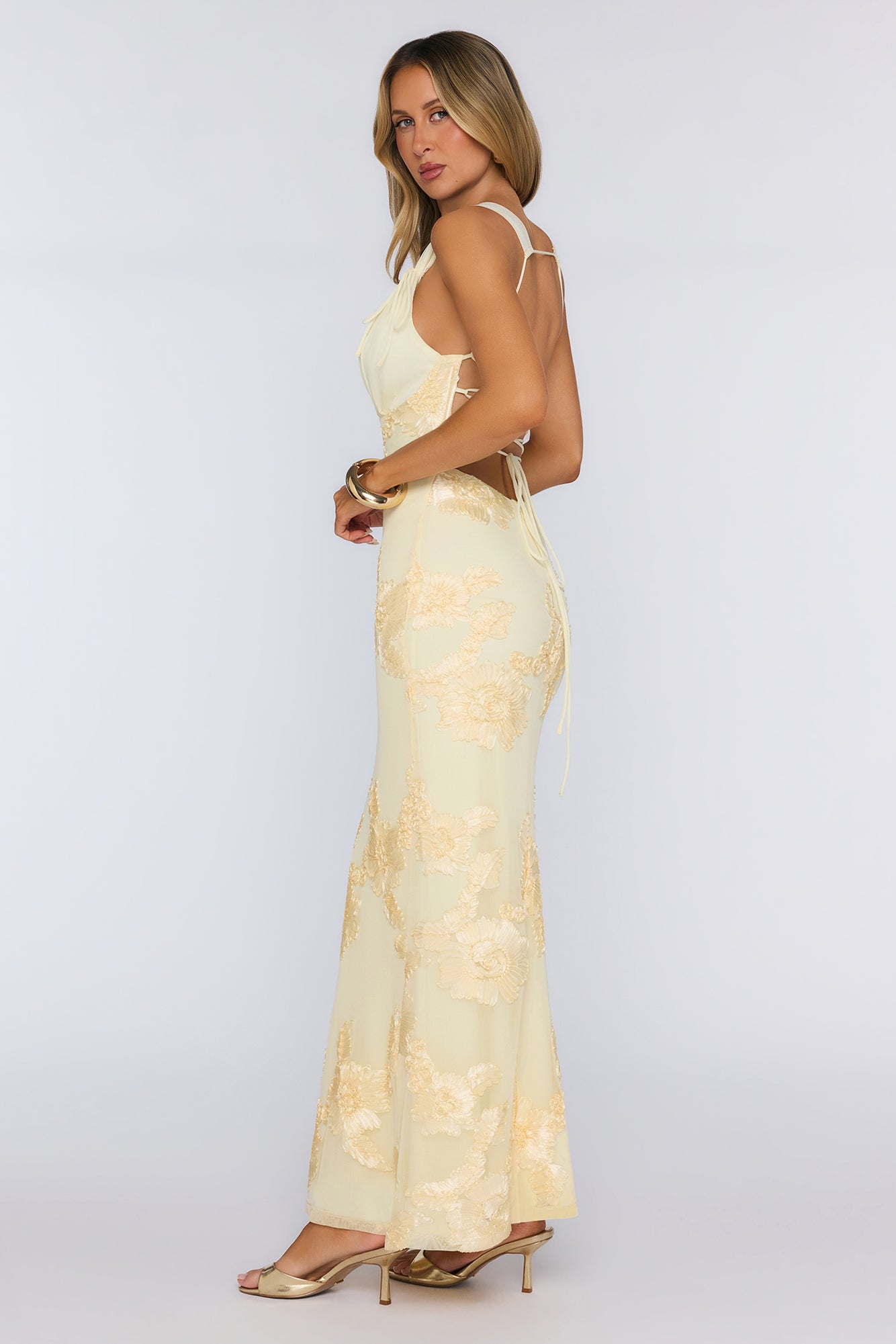 Effortless All Day Mesh Maxi Dress Yellow
