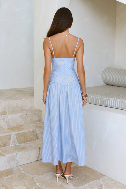 Set Sail In Style Maxi Dress Blue
