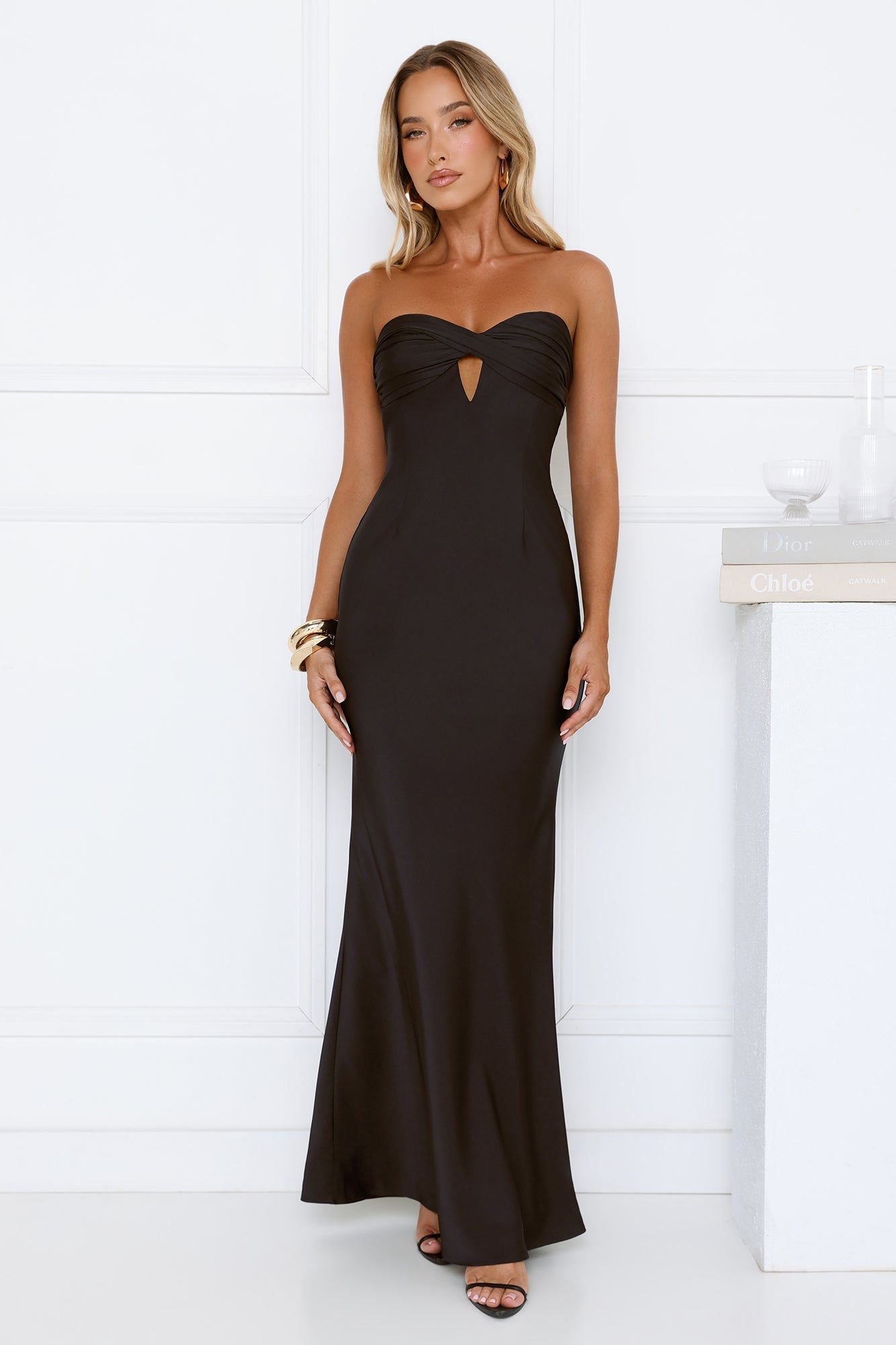 Silken Aurora Strapless Maxi Dress Black
