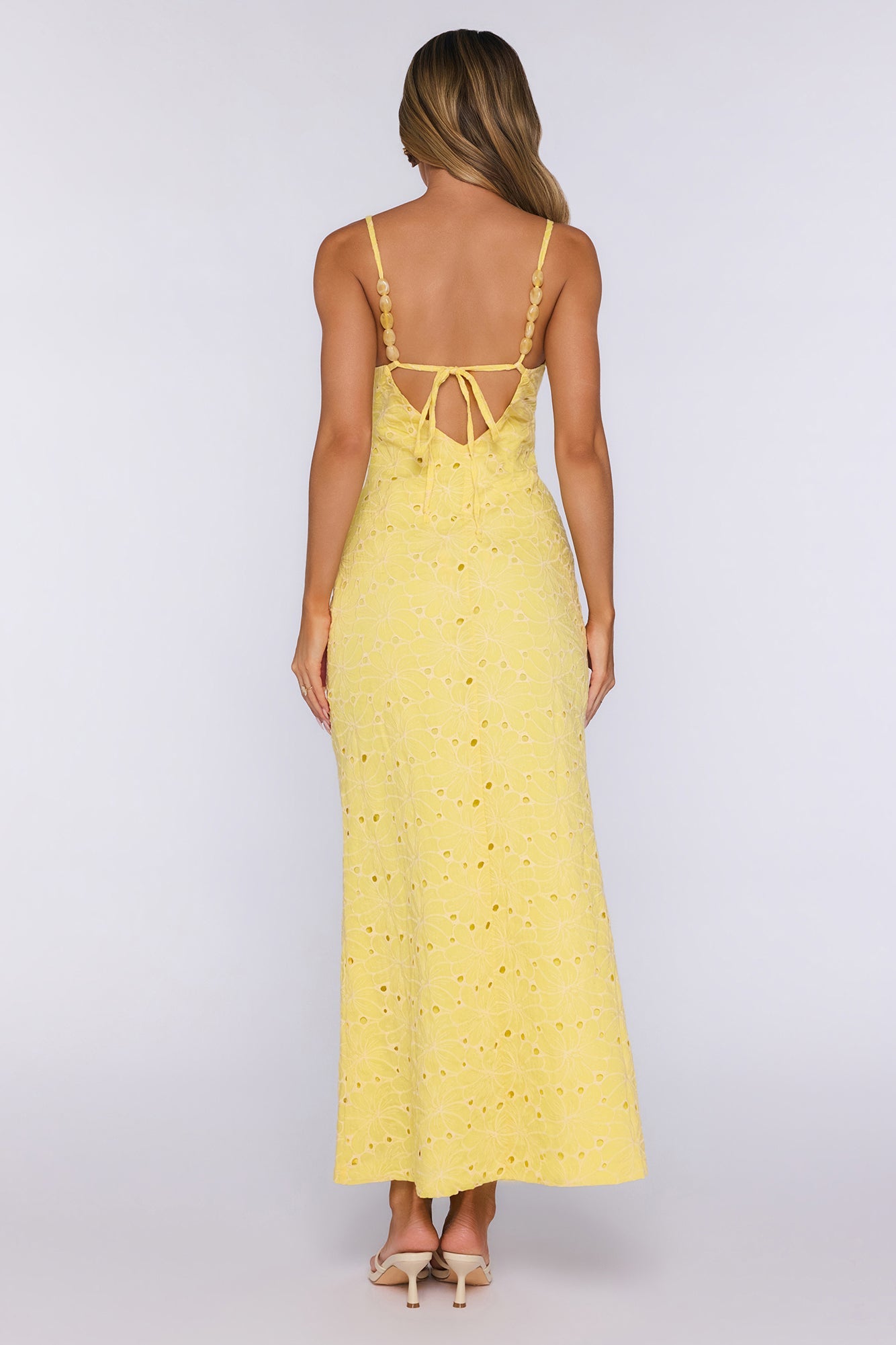 It Girl Moments Embroidered Maxi Dress Yellow