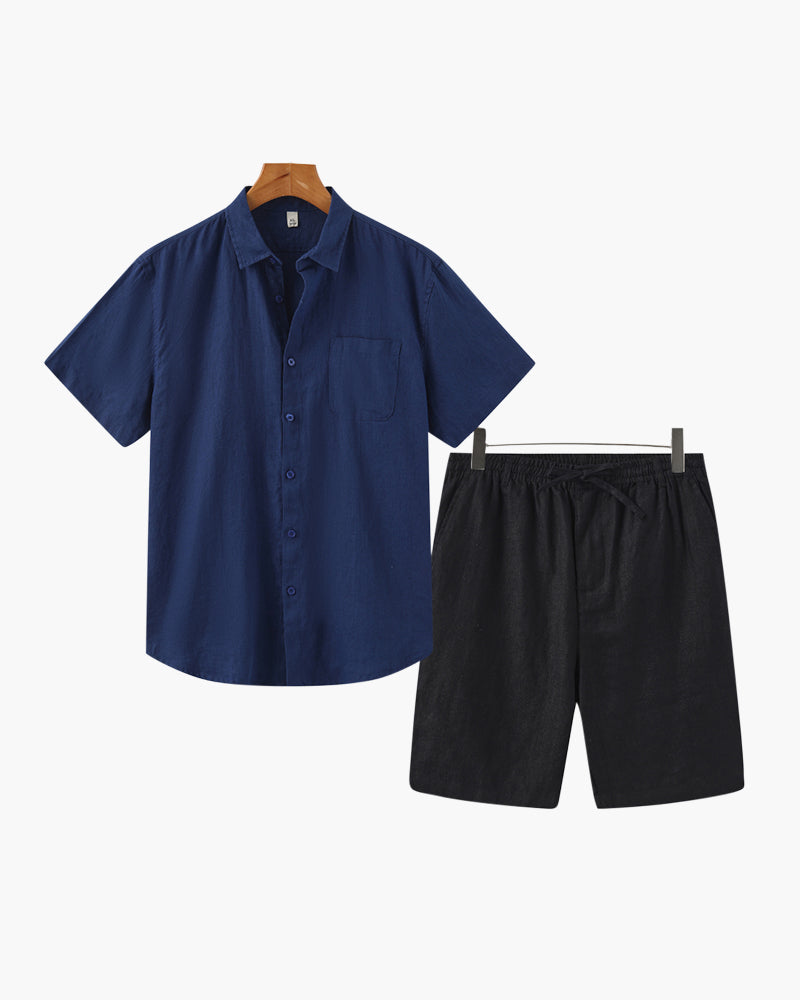 Split Leinen-Set – Resort-Herrenmode