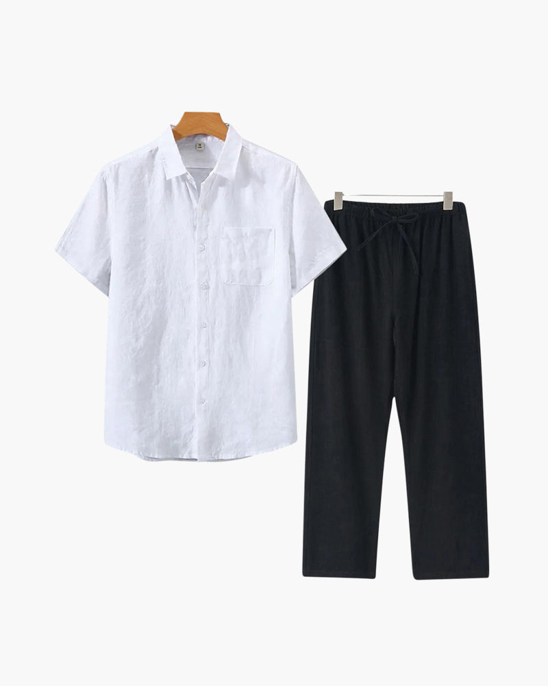 Singapur-Leinen-Set – Resort-Herrenmode