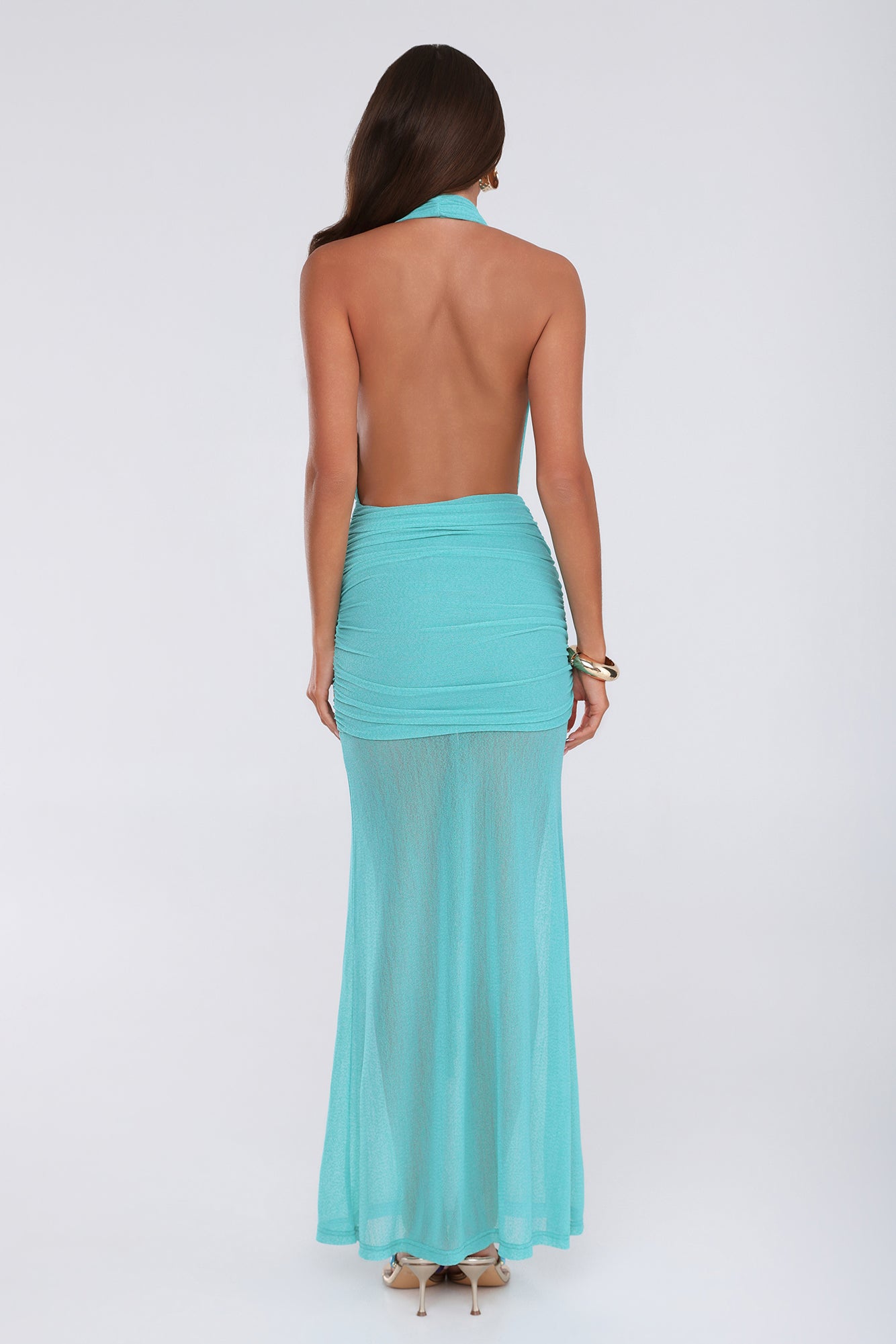 Born To Stand Out Halter Maxi Dress Aqua