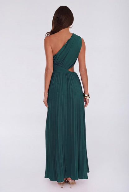 Summer Seduction One Shoulder Maxi Dress Teal