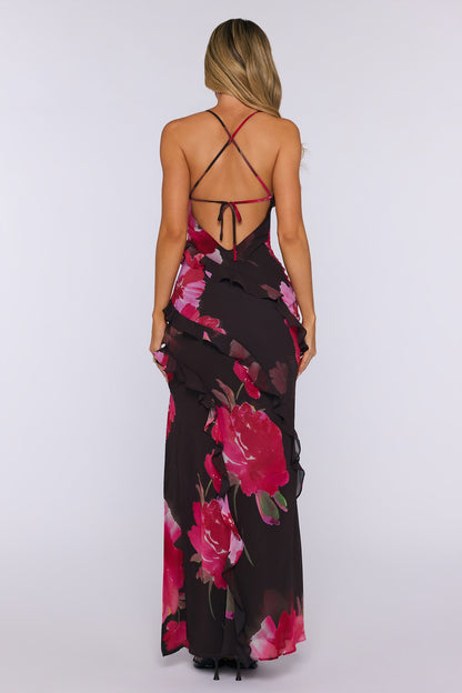 Kissed By Sun Maxi Dress Jardin Floral Print
