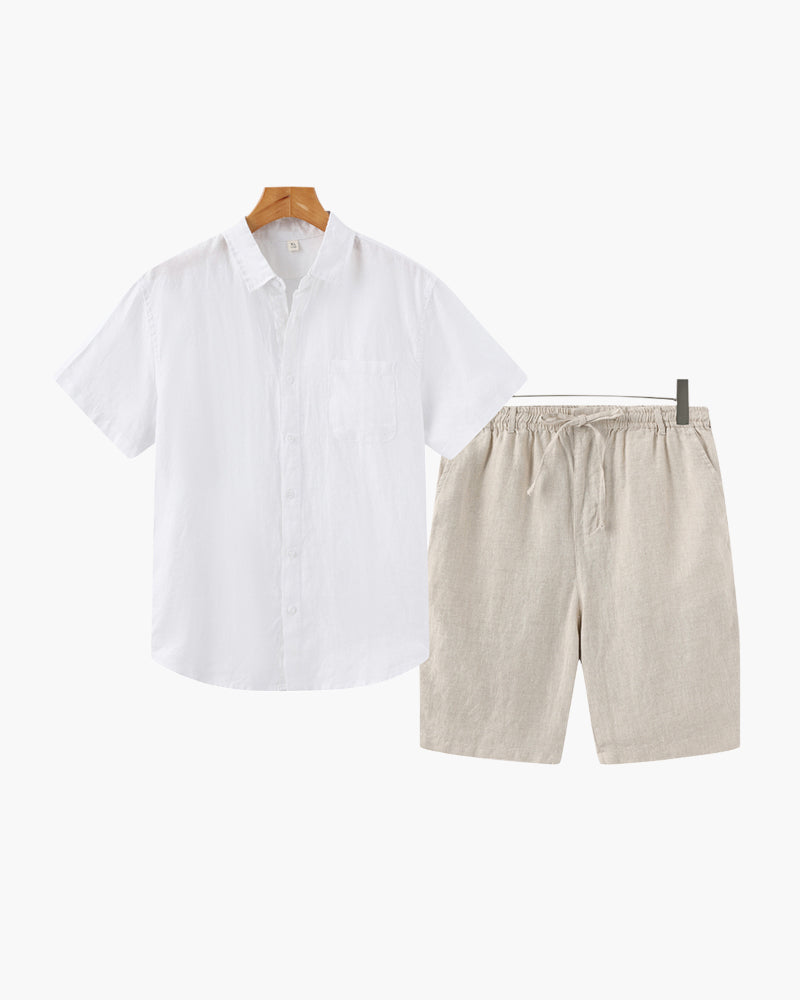 Split Leinen-Set – Resort-Herrenmode
