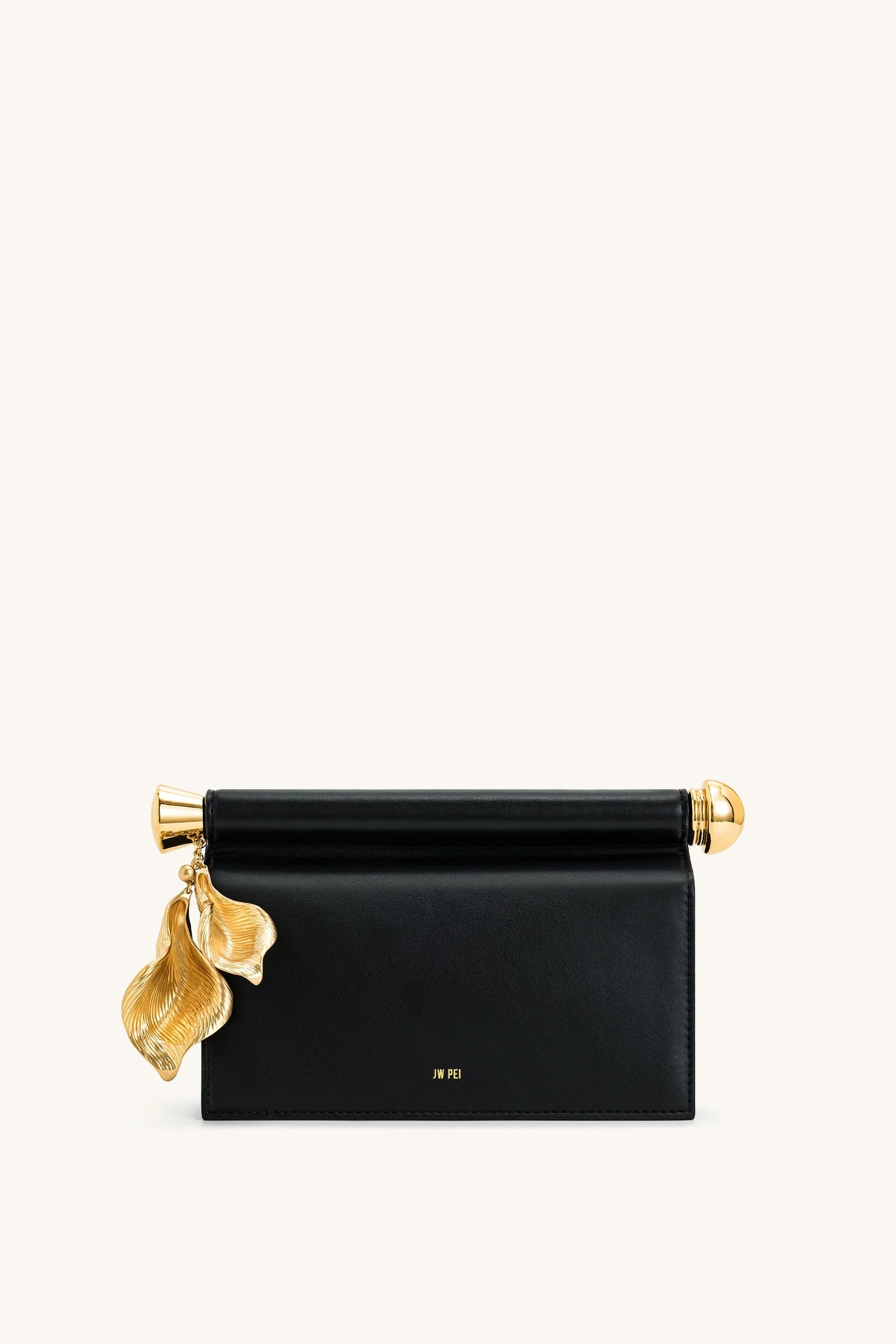 Holly Metal Pendant Embellished Clutch Black