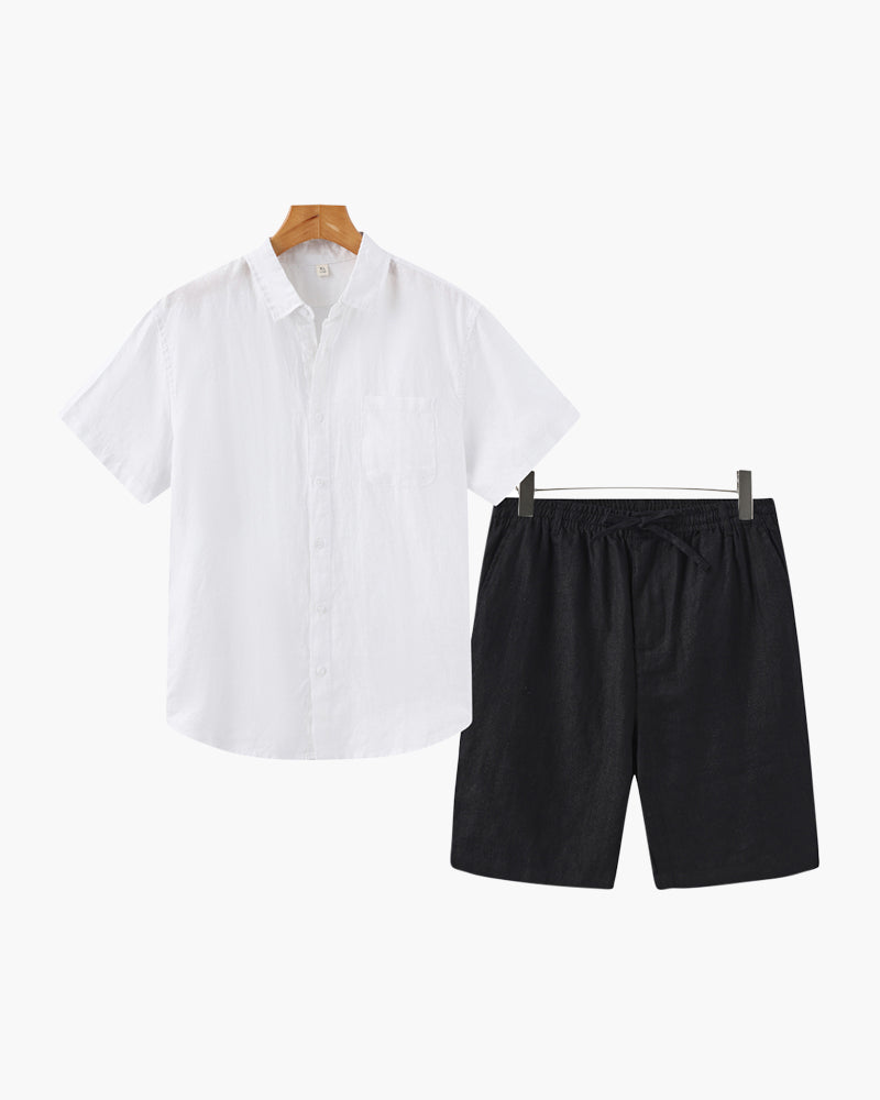 Split Leinen-Set – Resort-Herrenmode