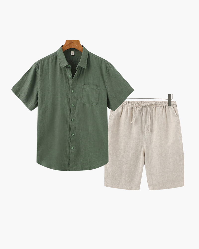 Split Leinen-Set – Resort-Herrenmode