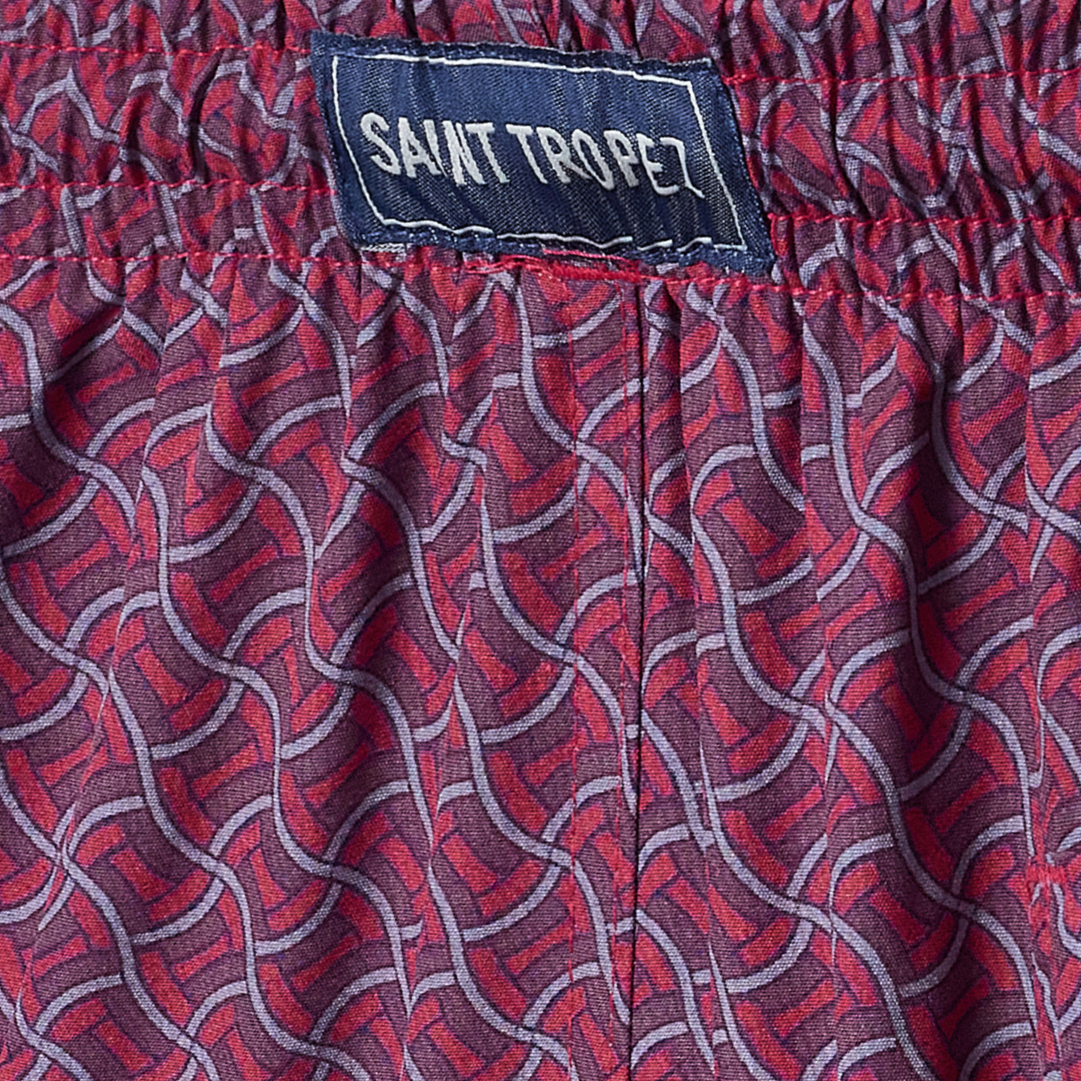 RED WOVEN-LOOK SHORTS