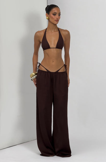 Pietra Triangle Bikini Top - Plum Brown