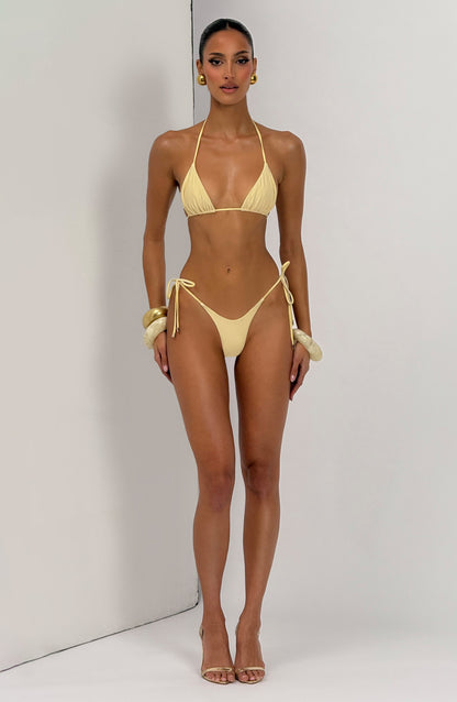 Suki Triangle Bikini Top - Lemon
