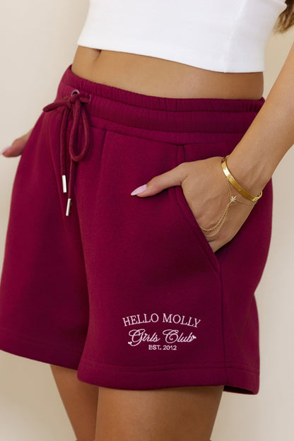 BASE Girls Club Sweat Shorts Berry
