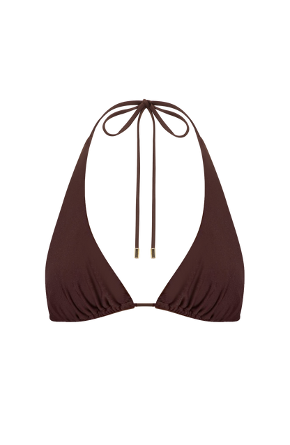 Pietra Triangle Bikini Top - Plum Brown