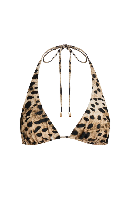 Pietra Triangle Bikini Top - Leopard Print