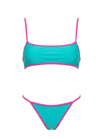 Beasley Cheeky Bikini Bottoms Green / Pink
