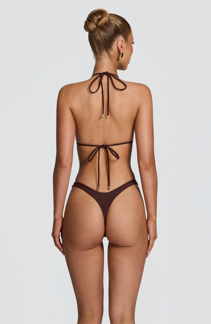 Pietra Triangle Bikini Top - Plum Brown