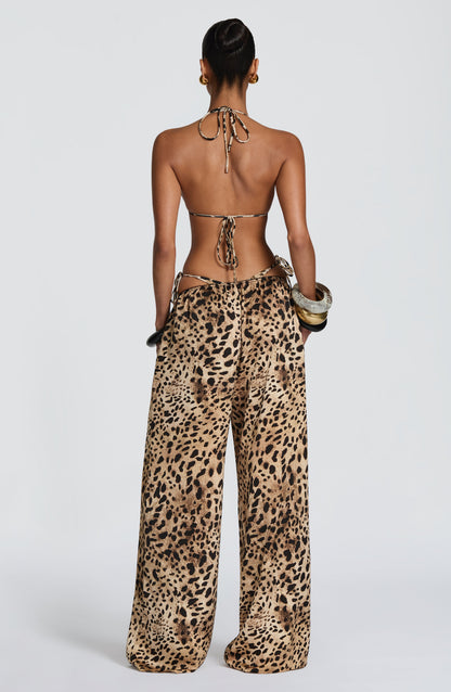 Suki Triangle Bikini Top - Leopard Print