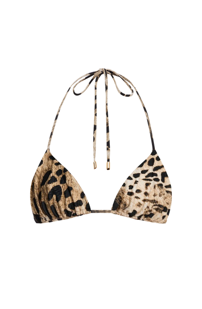 Suki Triangle Bikini Top - Leopard Print
