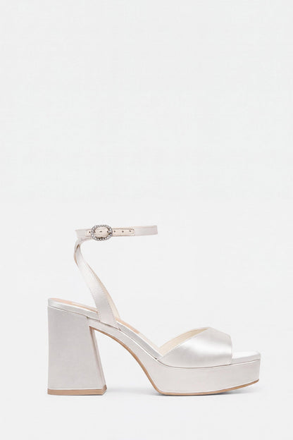 Felica Heels White Satin
