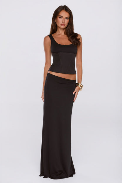Evening In Style Maxi Skirt Black