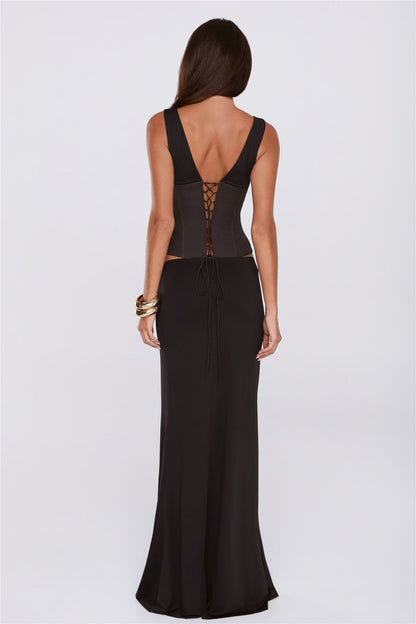 Evening In Style Maxi Skirt Black