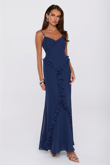 Balmy Nights Club Maxi Dress Navy