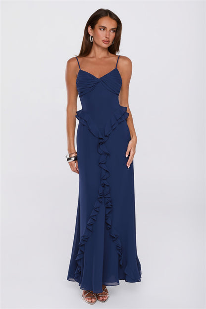 Balmy Nights Club Maxi Dress Navy