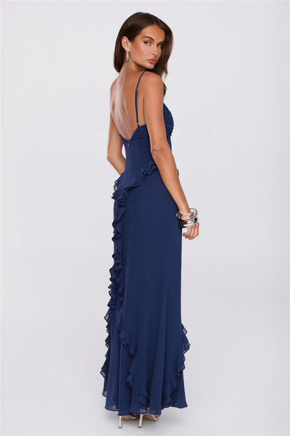 Balmy Nights Club Maxi Dress Navy