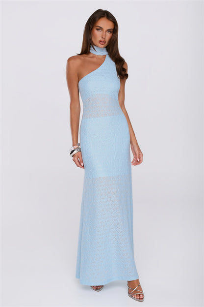 Dressed For This Halter Maxi Dress Blue
