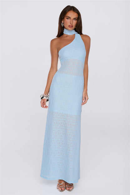 Dressed For This Halter Maxi Dress Blue