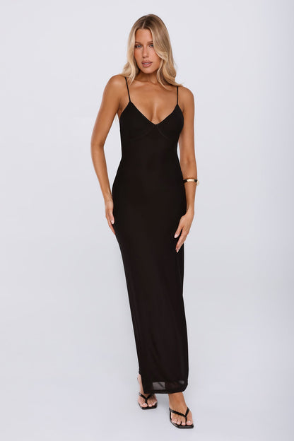 Everyone Loves Mesh Maxi Dress Black