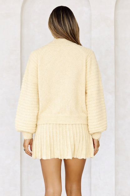Seasonal Style Knit Mini Skirt Yellow