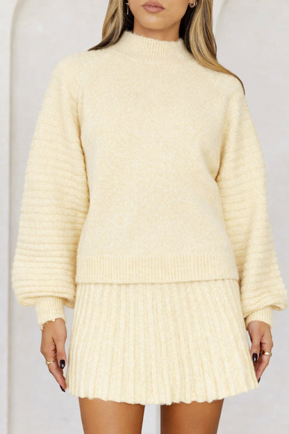 Seasonal Style Knit Mini Skirt Yellow