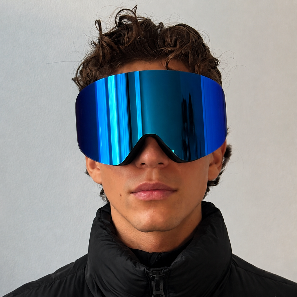 ARTIKA Marine Blue Verspiegelte UV400 Anti-Beschlag Skibrille