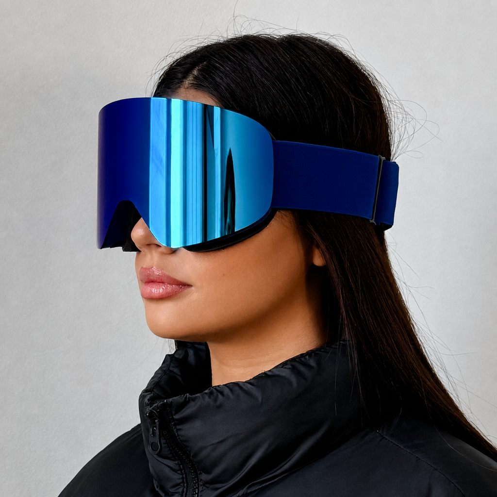 ARTIKA Marine Blue Verspiegelte UV400 Anti-Beschlag Skibrille