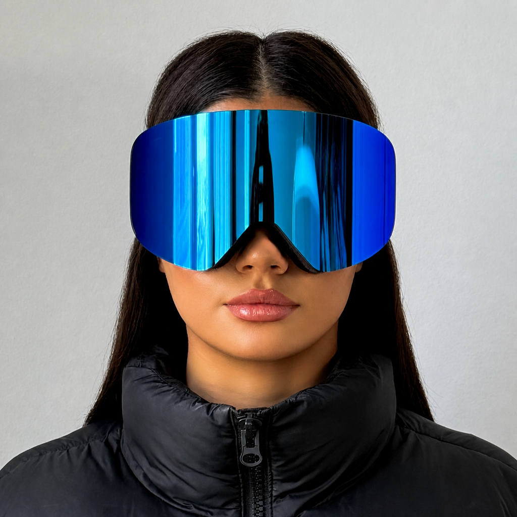 ARTIKA Marine Blue Verspiegelte UV400 Anti-Beschlag Skibrille