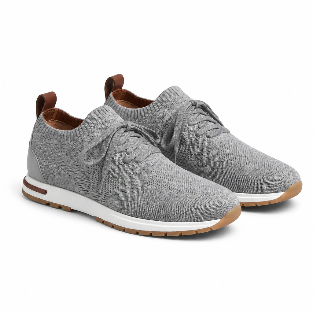 Herren Strick-Sneaker zum Schnüren mit Gummisohle