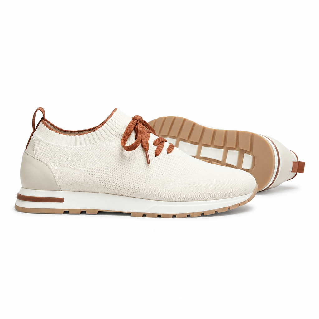 Herren Strick-Sneaker zum Schnüren mit Gummisohle