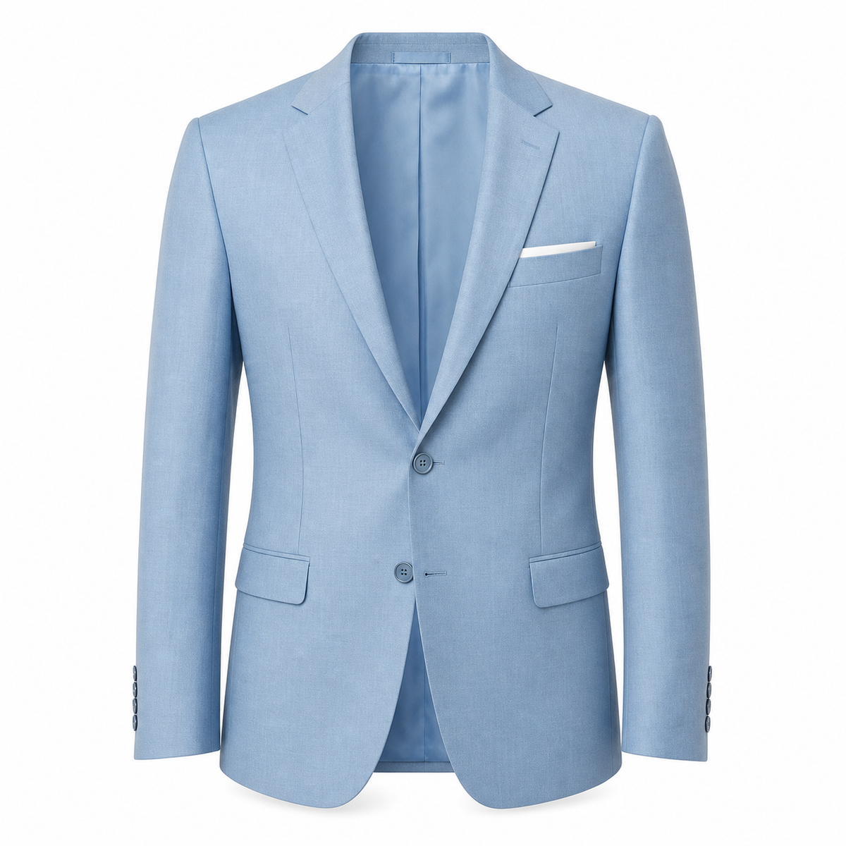 Men's Light Blue Slim-Fit Blazer & Trouser Summer Suit Set