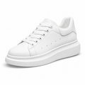 Herren weiße Plateau-Sneaker mit gepolsterter, dicker Sohle