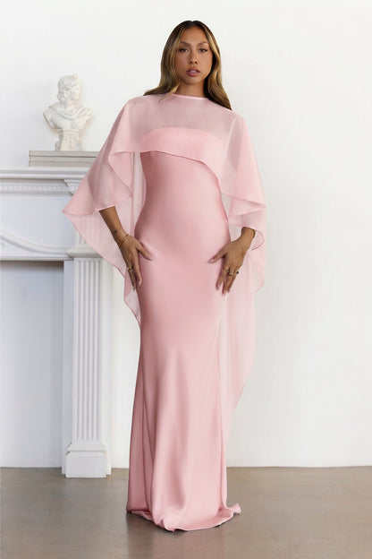 Love Locked In Sheer Overlay Maxi Dress Pink