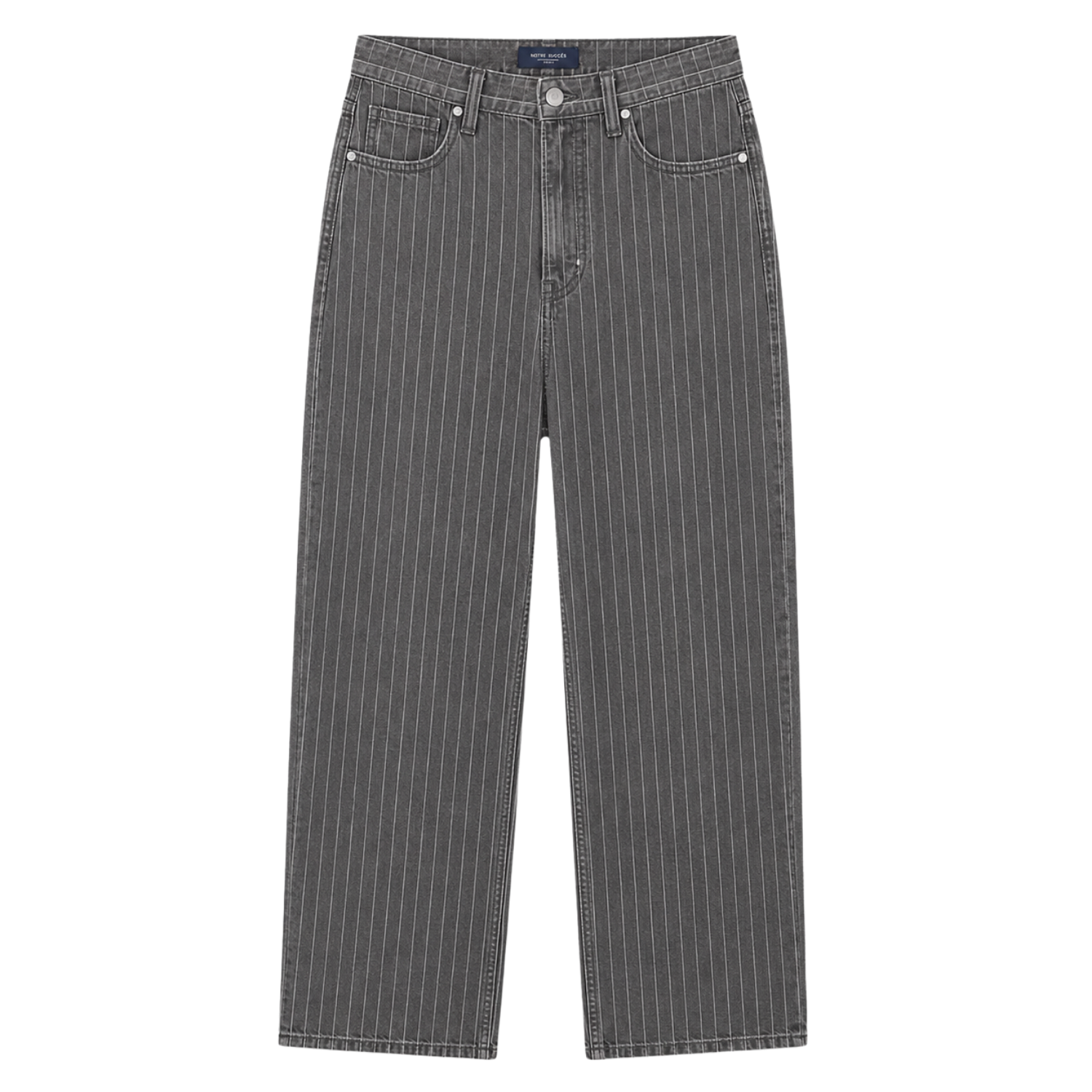 Relaxed Pin Striped Grey Jeans