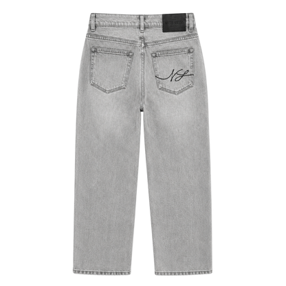 Relaxed Straight Fit Jeans Grey