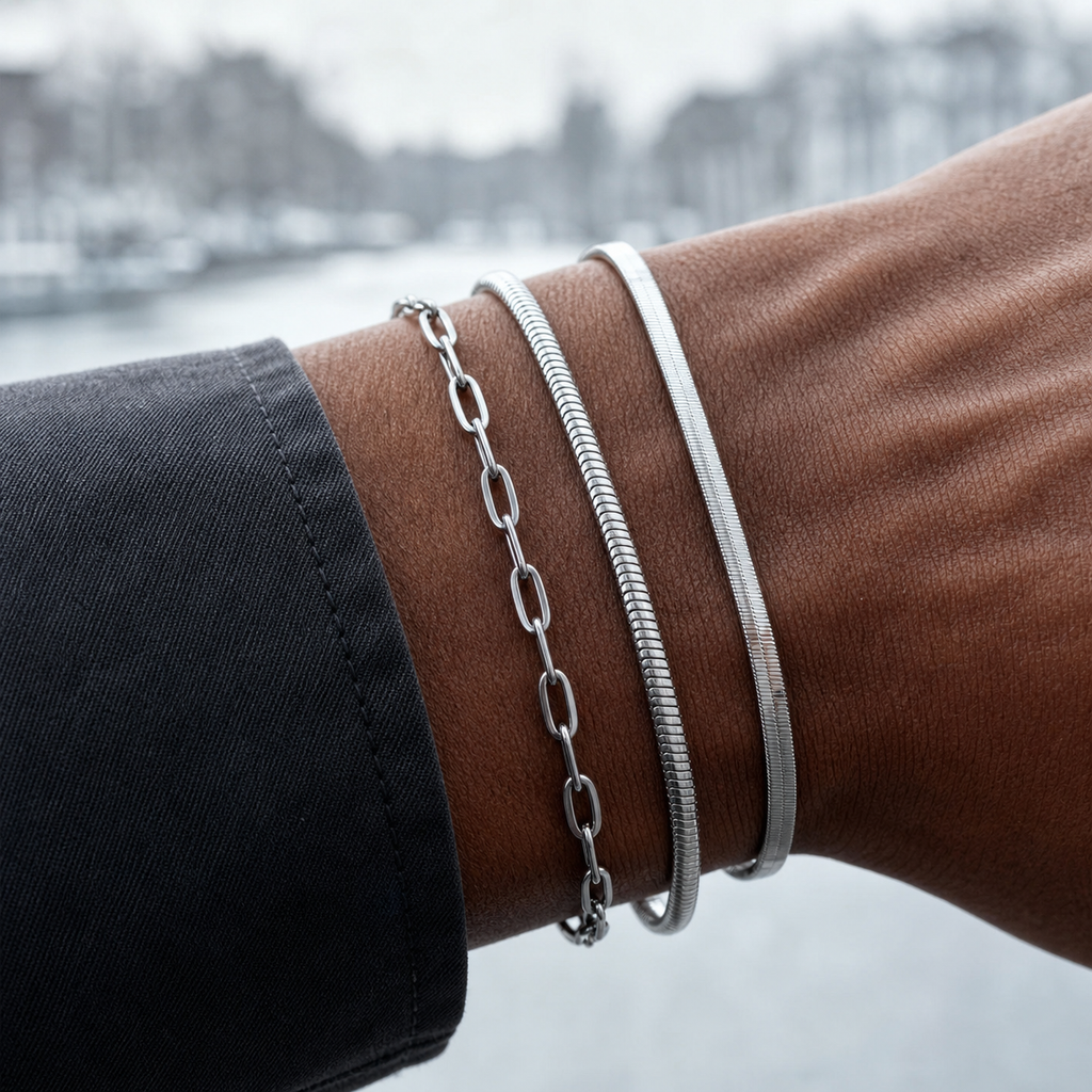 Armband-Kollektion aus Edelstahl in Silber