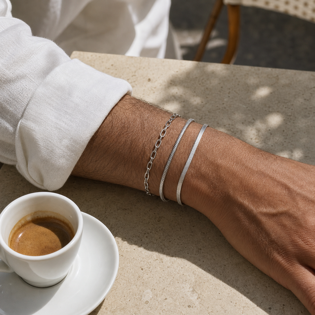 Armband-Kollektion aus Edelstahl in Silber